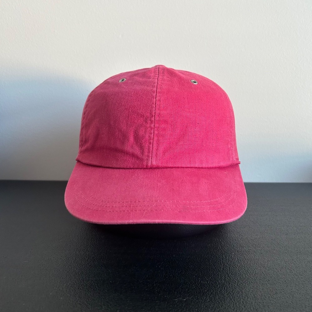 Vintage 90s Gap Hat Cap Strap Back Adjustable S/M Red Blank Cotton Retro Adult